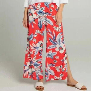 Gabby Isabella Red Floral Split Bottom Pant